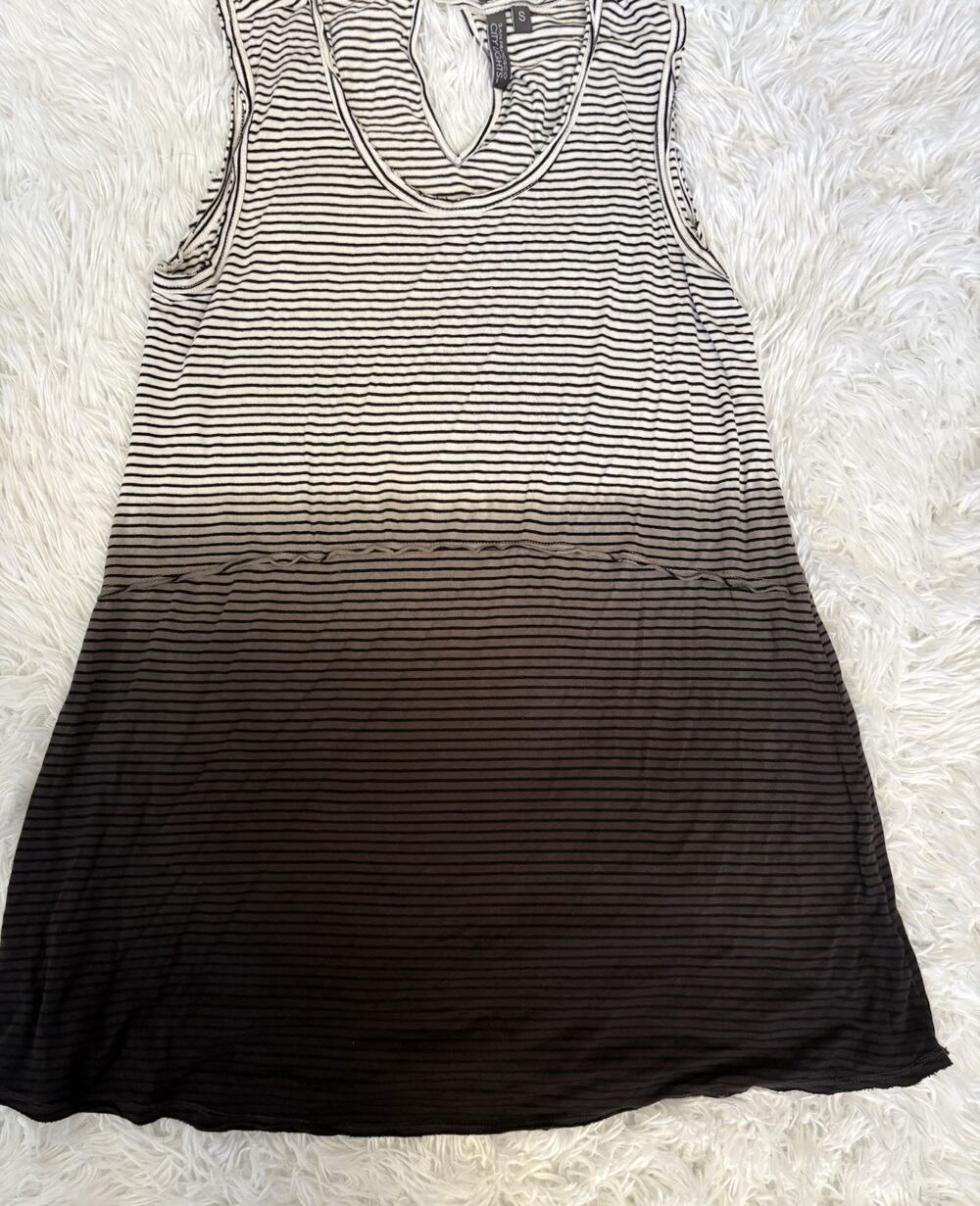 San Francisco City Lights Women’s S Striped Sleeveless Dress. Roomy, Raw Edges.